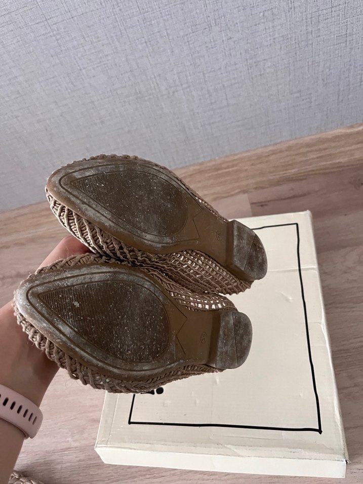 Bej Nakışlı Örgü Kadın Espadril - Görsel 3