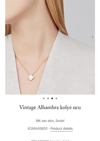 Vintage Alhambra Kolye Çelik