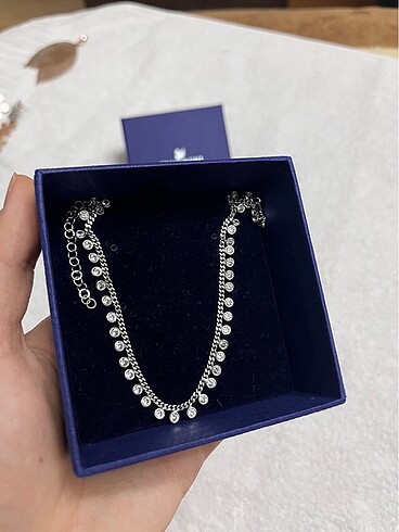 s925 swarovski model ışıltılı taşlı gümüş halhal