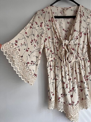 H&M H&M dantelli çiçekli lolita tulum elbise