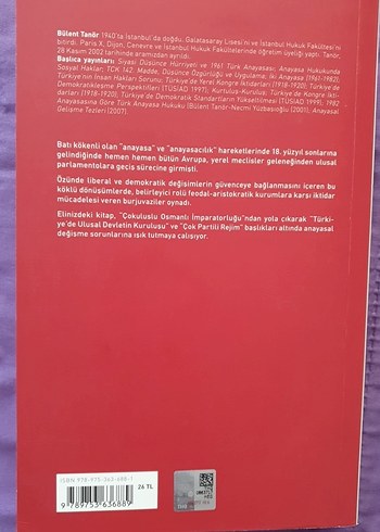 Bülent Tanör Osmanlı-Türk Anayasal Gelişmeleri