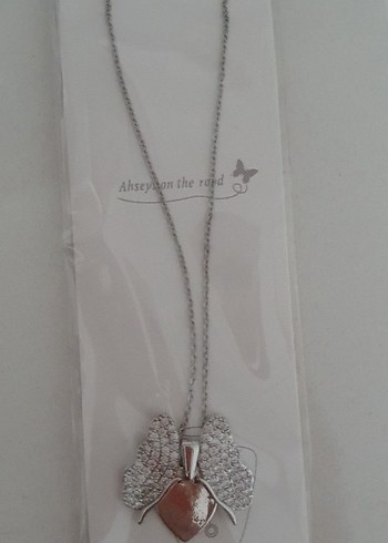 Gri Kelebek Detaylı Zincir Kolye - Görsel 5