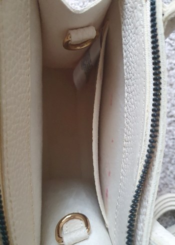 Krem dokulu çanta - Görsel 5