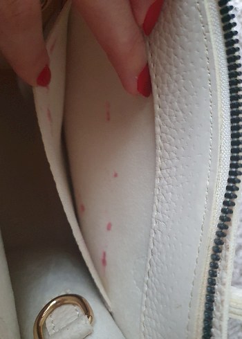 Krem dokulu çanta - Görsel 8