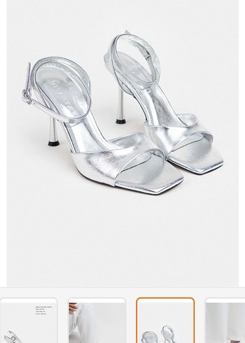 Gümüş Topuklu Ayakkabı - Görsel 2