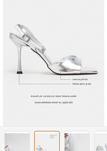 Gümüş Topuklu Ayakkabı - Görsel 3