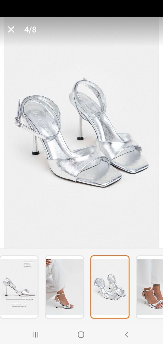Gümüş Topuklu Ayakkabı - Görsel 2