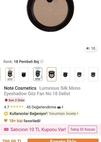 Note Note 18 pembeli bej göz farı
