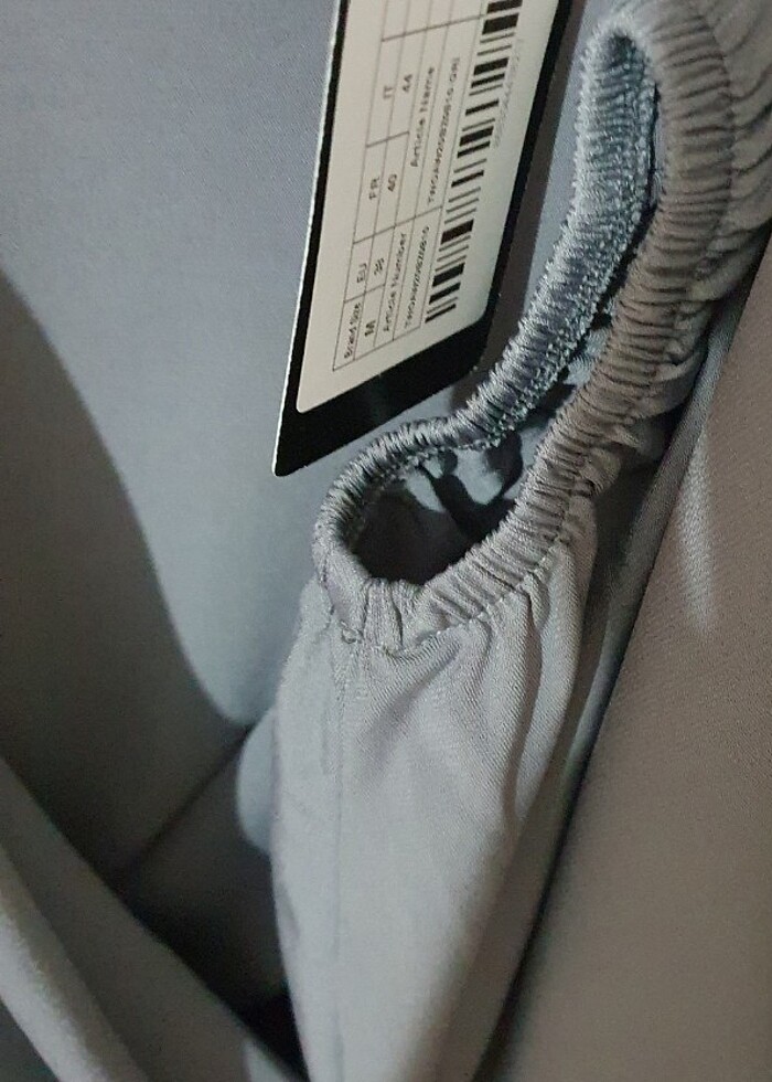 Gri kruvaze yaka bluz - Görsel 5