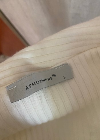 Atmosphere Beyaz Triko Kadın Bluz, Uzun Kollu, Tek Omuz