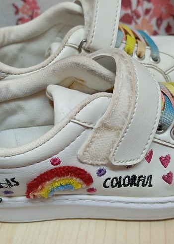 Beyaz kız çocuk Cırt Cırtlı  Spor Ayakkabı - Görsel 5