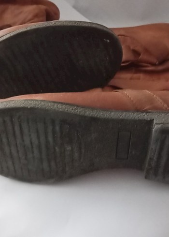 Kahverengi Tokalı Deri Dizüstü Kadın Çizmesi - Görsel 8