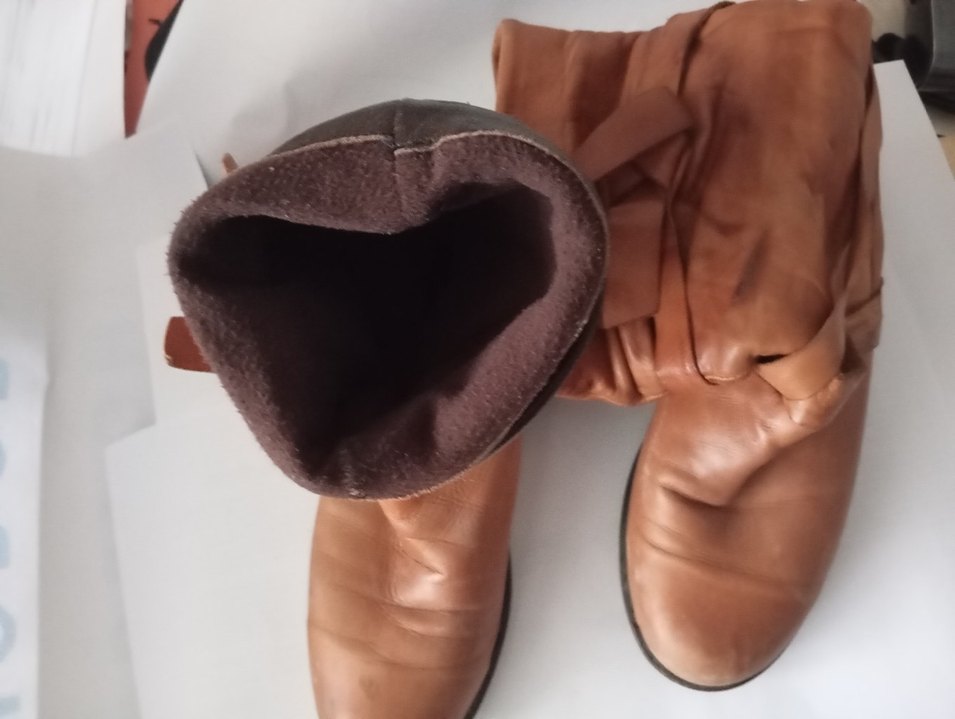 Kahverengi Tokalı Deri Dizüstü Kadın Çizmesi - Görsel 3