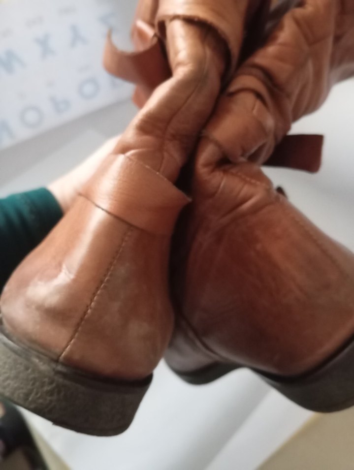 Kahverengi Tokalı Deri Dizüstü Kadın Çizmesi - Görsel 2