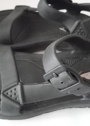 Erkek Siyah Tokalı Kauçuk Sandalet - Görsel 5