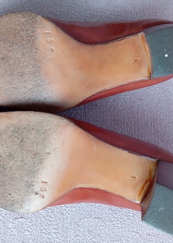 Klasik Taba Deri Dolgu Topuklu Kadın Ayakkabı - Görsel 6