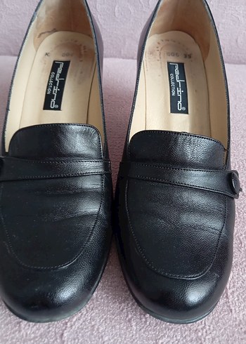 Siyah Deri Tokalı Klasik Kadın Ayakkabı - Görsel 7