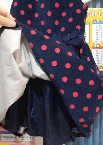 Kolsuz Puantiyeli Renkli Kız Elbisesi - Görsel 2