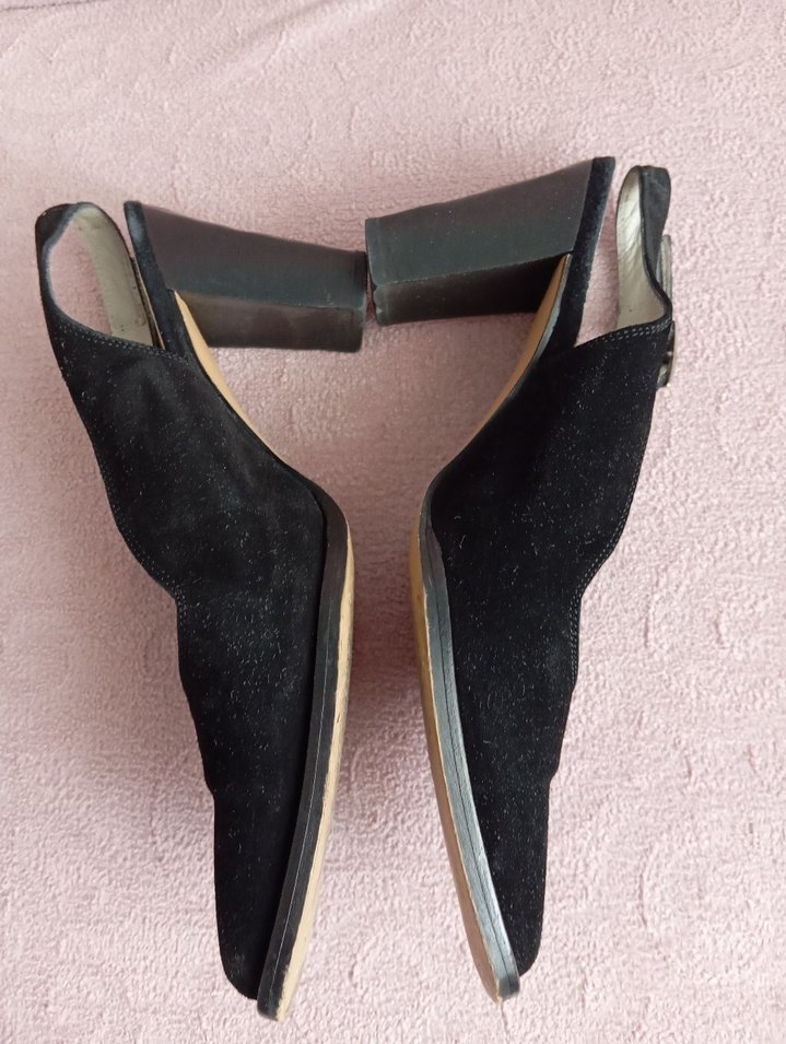 Siyah Süet Tokalı Stiletto Kadın Ayakkabı - Görsel 5