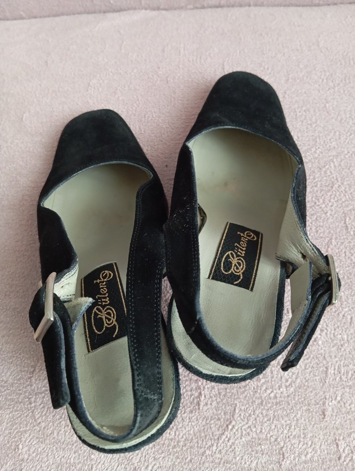 Siyah Süet Tokalı Stiletto Kadın Ayakkabı - Görsel 2