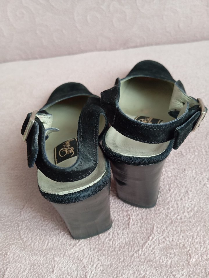 Siyah Süet Tokalı Stiletto Kadın Ayakkabı - Görsel 3