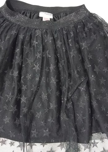 Kız Çocuk Siyah Nakışlı Fırfırlı Etek - Görsel 2