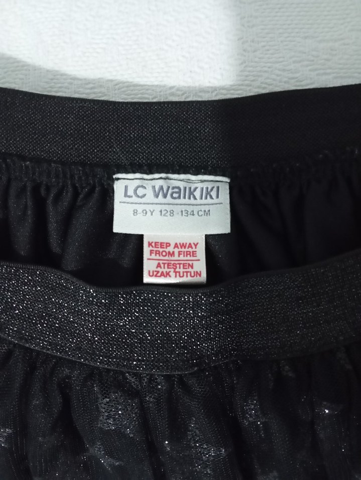 Kız Çocuk Siyah Nakışlı Fırfırlı Etek - Görsel 3