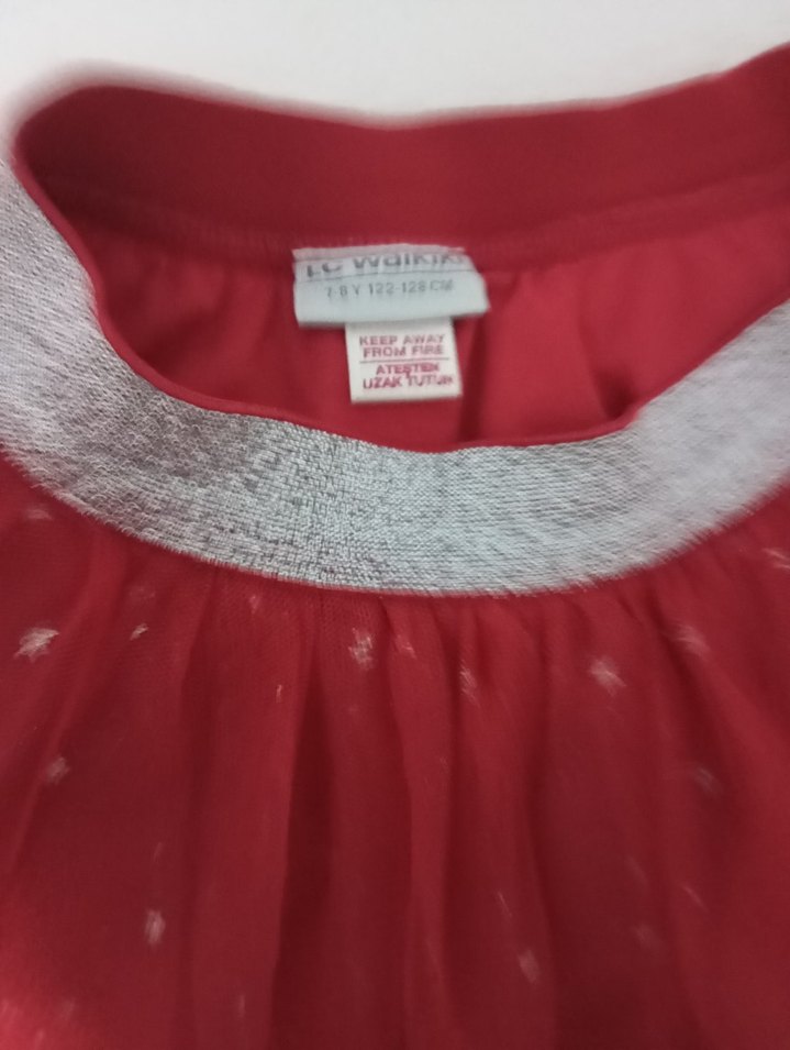 Kız Çocuk Parlak Kırmızı Fırfırlı Etek - Görsel 2