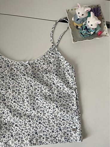 s Beden pull and bear çiçekli crop bluz