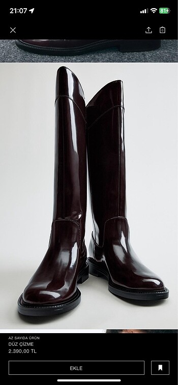 Zara bordo zara çizme