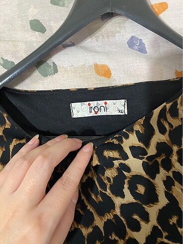 48 Beden leopar elbise