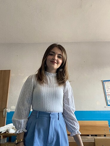 Oxxo Transparan Desenli Şık Bluz