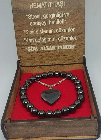  2 Lİ HEMATİT DOĞALTAŞ KOLYE BİLEKLİK SET