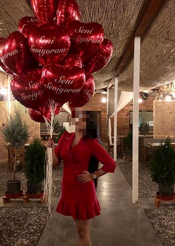 Kırmızı V Yakalı Midi Henna Elbise - Görsel 4