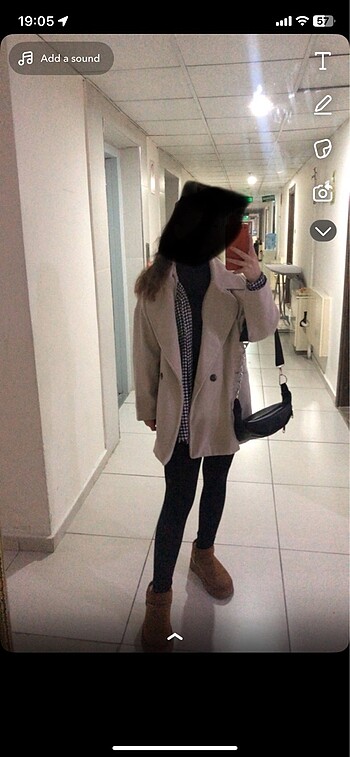 l Beden Krem oversize kaban