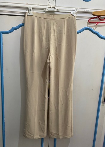 42 Beden camel Renk Bej Kumaş Pantolon Kadın