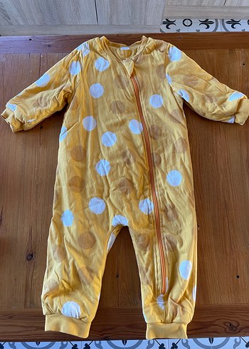 LCW Baby Sarı Puantiyeli Fermuarlı Bebek Uyku Tulumu - Görsel 2