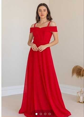 38 beden kırmızı abiye elbise