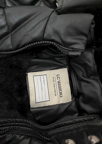 Kız Çocuk Siyah Deri Kürklü Mont 8-9 Yaş - Görsel 3