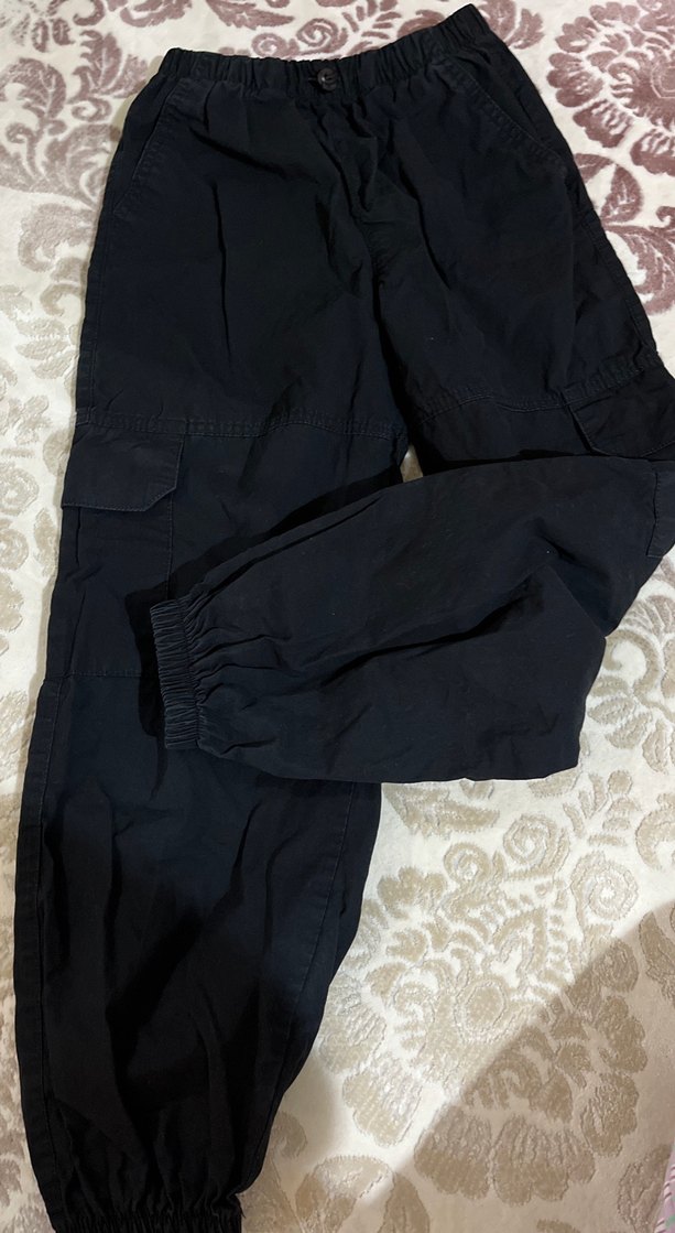 Siyah kiz çocuk paraşüt pantolon - Görsel 3