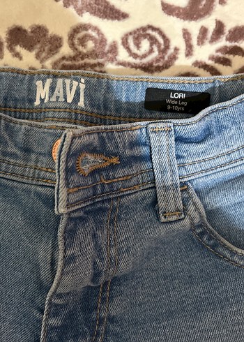 Düğmeli Mavi Bol Kesim Midi Kot Pantolon - Görsel 3