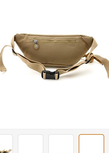 Bej Kemerli Kadın Bel Çantası - Görsel 3