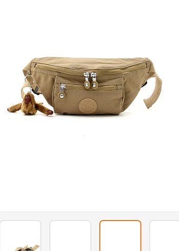 Bej Kemerli Kadın Bel Çantası - Görsel 4