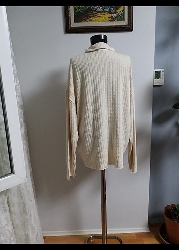 Beyaz Örgü Kadın Kazak - Görsel 2