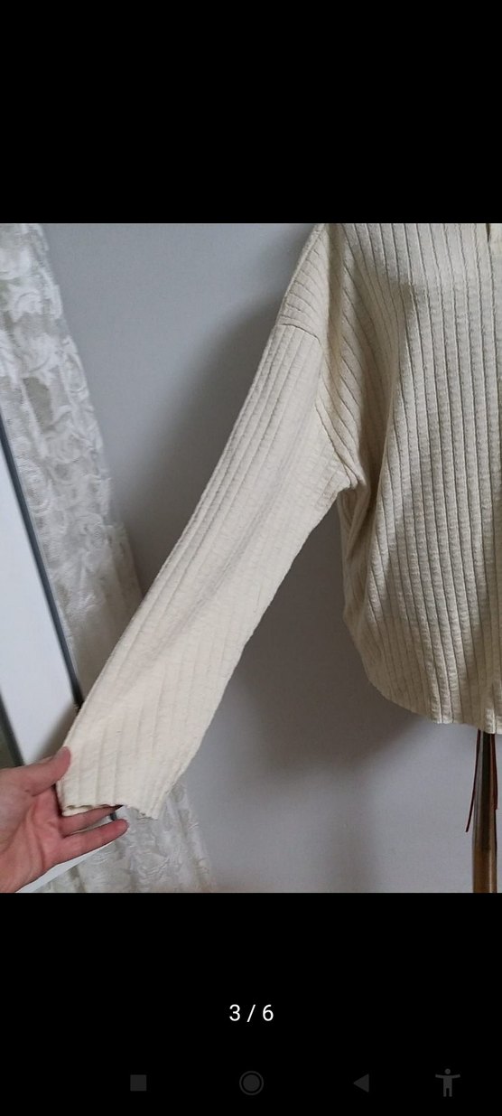 Beyaz Örgü Kadın Kazak - Görsel 4