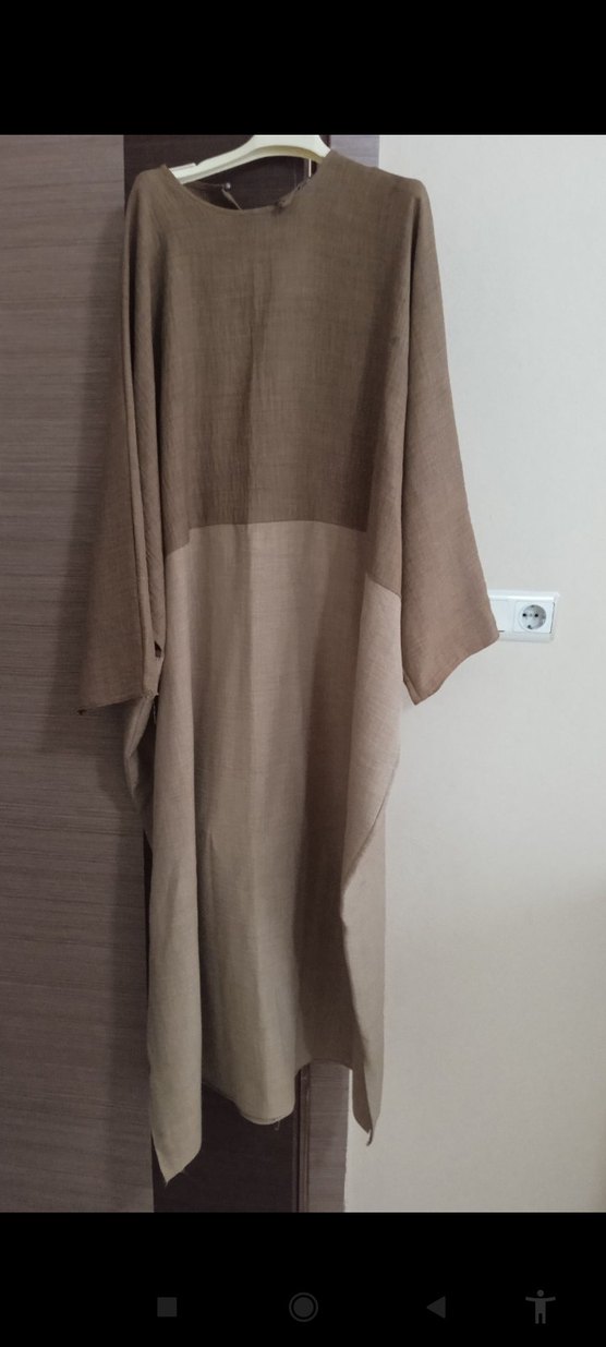 büyük beden keten tesettür elbise - Görsel 2