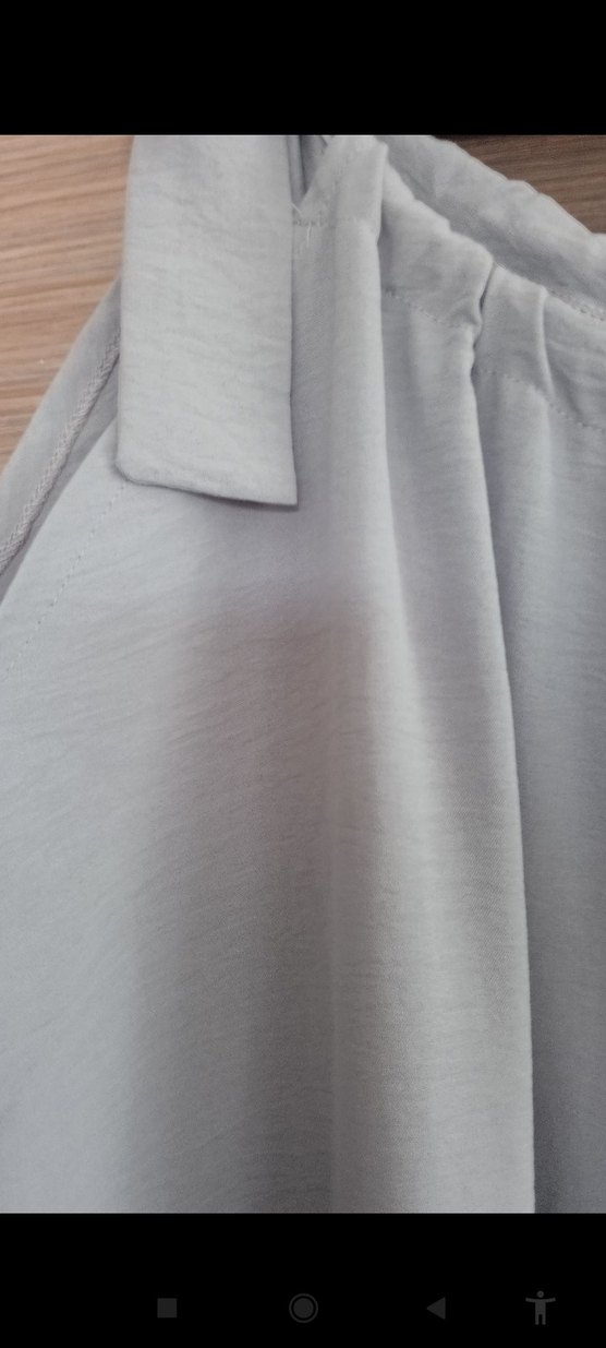 Gri Kadın ayrobin kumaş salopet - Görsel 4