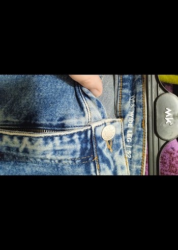 büyük beden  bol paça kot pantolon - Görsel 6