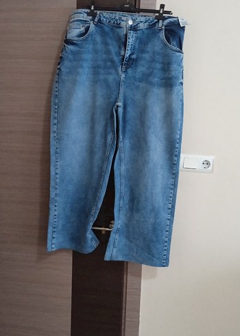 büyük beden  bol paça kot pantolon - Görsel 7