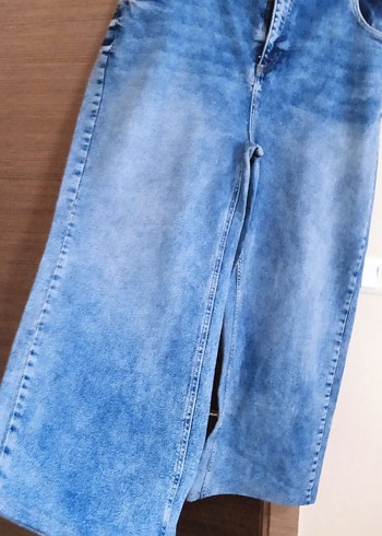 büyük beden  bol paça kot pantolon - Görsel 2